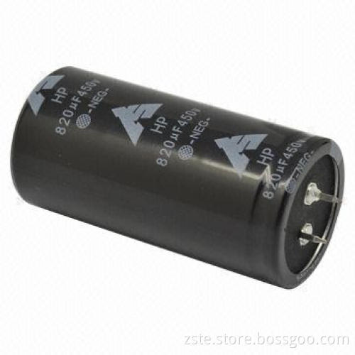 Snap-in E-cap/Aluminum Electrolytic Capacitor, HP 450V 820uf, with 450V Rated Voltage